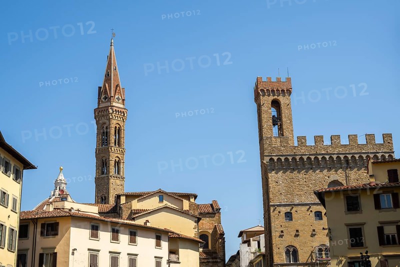 Church towers in Florence, UNESCO World Heritage Site, Tuscany, Italy, Europe