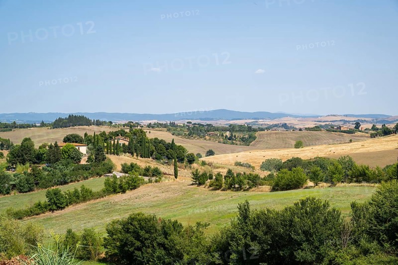 Tuscan landscape with fields and hills, Unesco world heritage, Crete Senesi, Italy, Europe, Tuscany, Italy, Europe