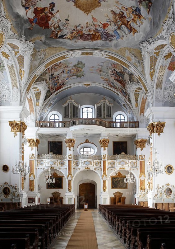 View to the west, organ by Balthasar Pröbstl, 1871, St., Sankt, Saint