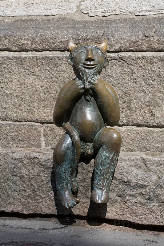 The Devil, sculpture by Rolf Goerler, 1999, St., Sankt, Saint