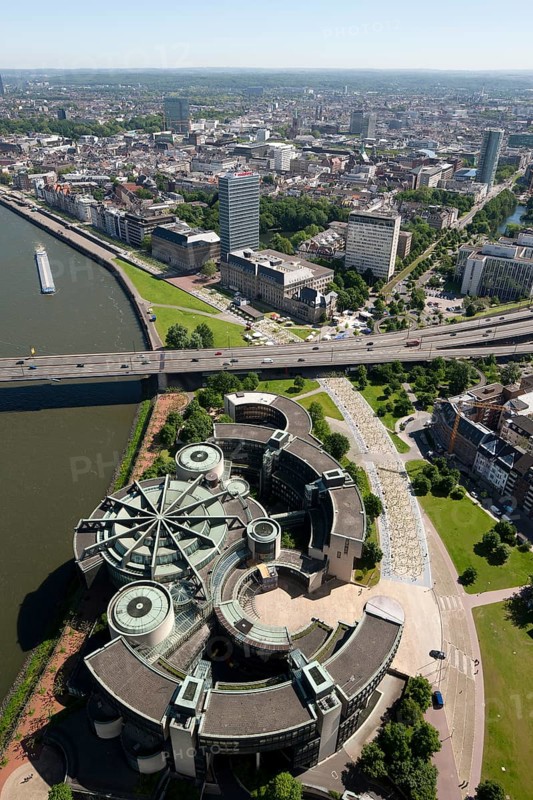 Düsseldorf, view of the old town from the Rhine Tower