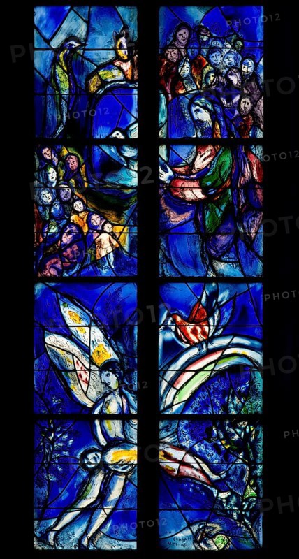Window by Marc Chagall in the choir, created from 1978, St., Sankt, Saint