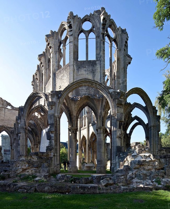 Cistercian abbey mid 13th century, church ruins, choir from south-east, St., Sankt, Saint