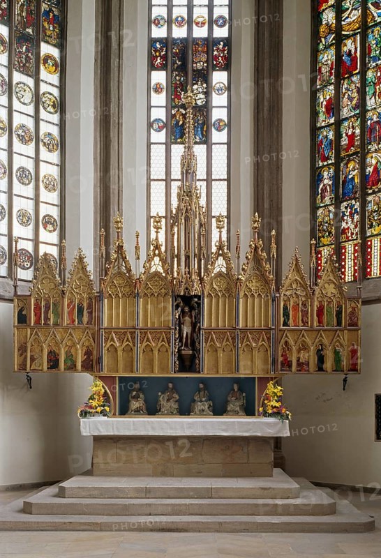 Nuremberg, Protestant parish church of St Jokob. High altar from around 1370, festive side. 1825 heavily reworked, St., Sankt, Saint