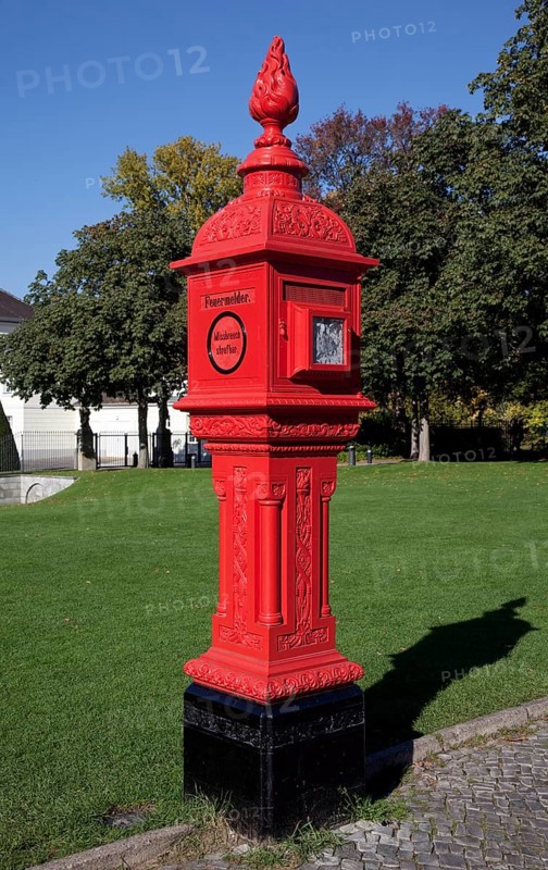 Berlin, historic fire alarm in front of Bellevue Palace
