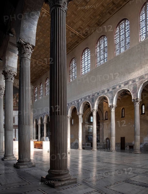 Rome, Roma, Santa Sabina, view from the side aisle to the east