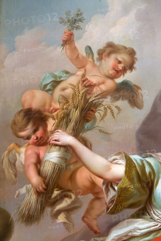 Wall painting by Stefano Torelli: Allegorical figures of the virtues of the councillors