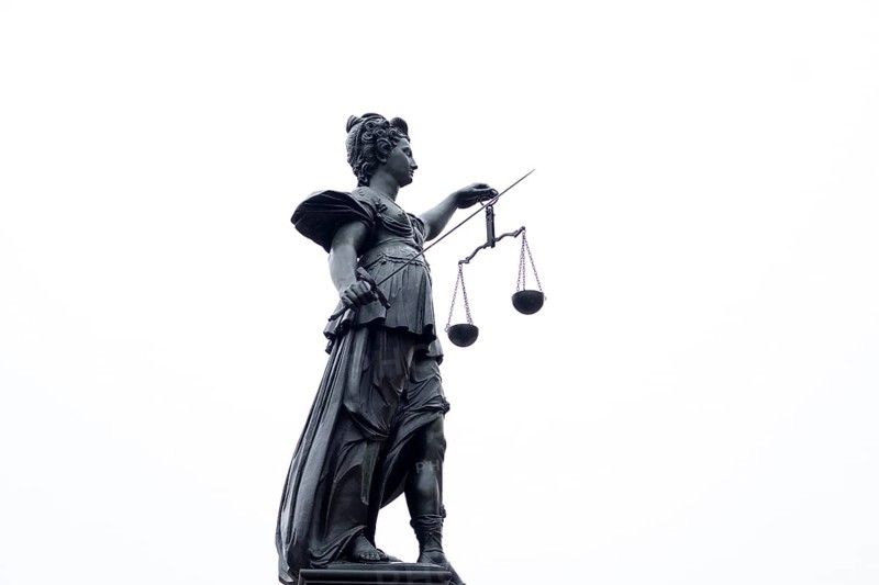 Justitia in Frankfurt am Main, Justice, Judgement, Scales, Balance, Jurisdiction, Judiciary