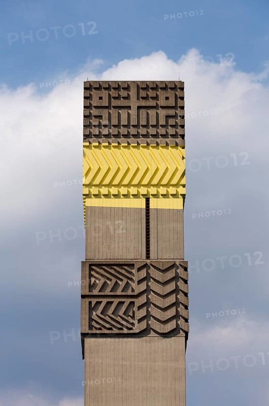 1966-1967 by Joachim G. Hanke, relief on the bell tower, St., Sankt, Saint