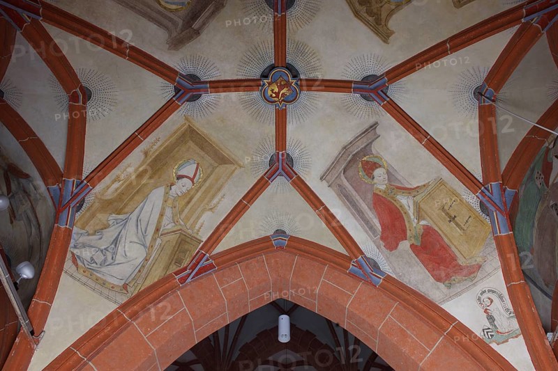 South aisle, frescoes in the 3rd bay, Church Fathers Church of St., Church of St., St., St., Saint