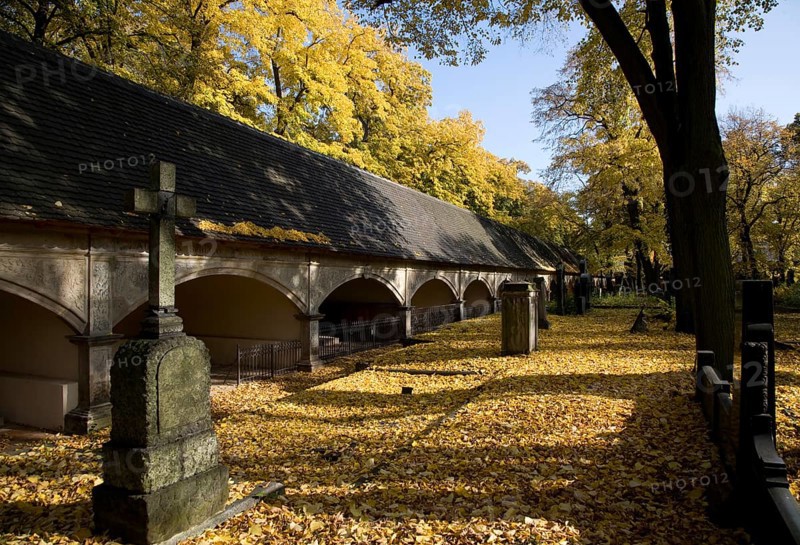 Crypt with candle arches in autumn