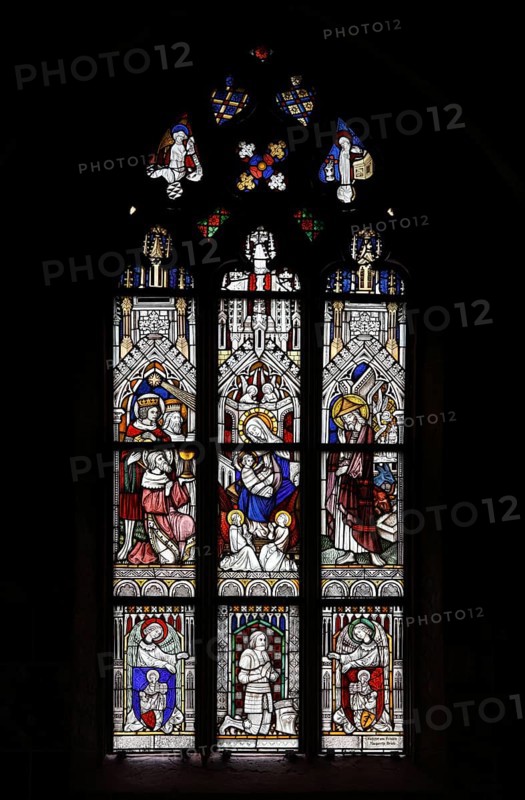 Stained glass window in the south aisle, east chapel, Annunciation and Adoration of the Magi Church of St., Church of St., St., St., Saint
