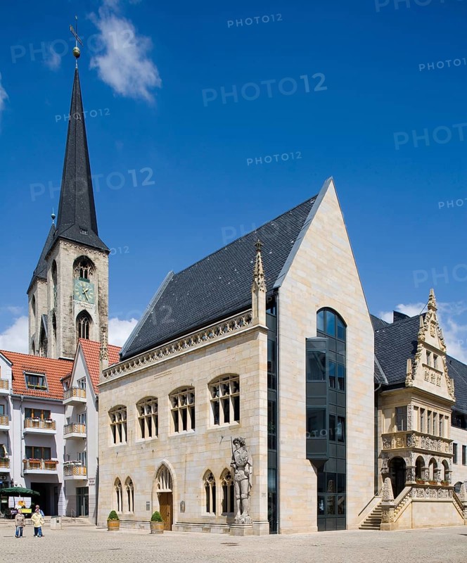 Holzmarkt with Martini Church and reconstructed town hall, St., Sankt, Saint