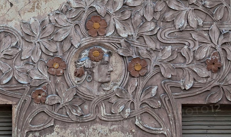 Alsleben (Saale) Art Nouveau façade relief 68936 Created around 1900 right side detail