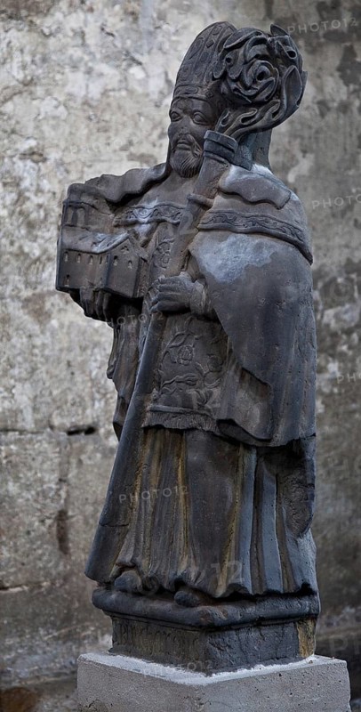 Donor figure of St Burchard around 1800, St, Saint, Saint