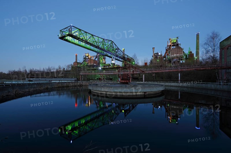 Former Thyssen AG smelting works, circular clarifier and blast furnace plant with light installation by Jonathan Park