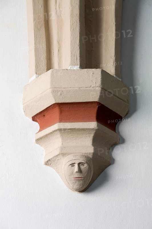 North aisle, console with face, St., Sankt, Saint
