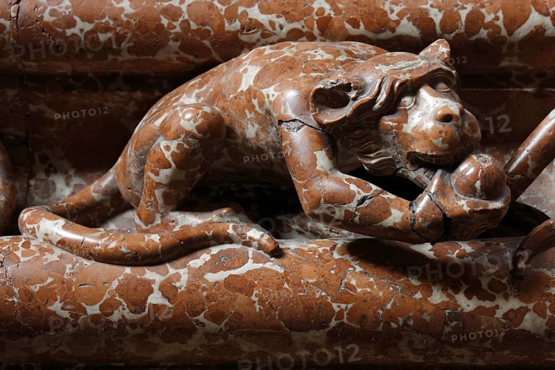 High Tomb of Emperor Frederick III by Gerhaert Niclas van Leyden (erected 1467-1513), detail Fabulous animals, St., St., Saint