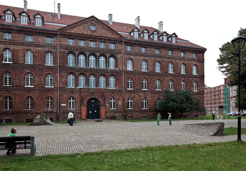 The battle for the Polish Post Office in Danzig was one of the first battles in the Polish campaign at the beginning of the Second World War, view from the north-west
