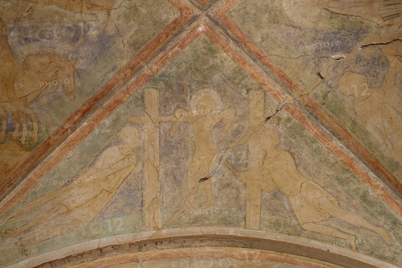 Romanesque paintings in the chapter house, St., Sankt, Saint