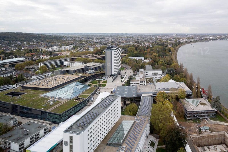 View of the Federal Palace and Congress Centre from the former Langer Eugen tower block to the north