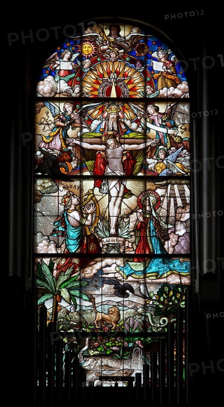 Pilgrimage church of St Nicholas, window above the organ, St, Saint, Saint