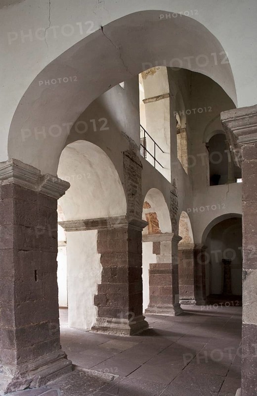 Kaiserkirche, Corvey Monastery church Westwerk Johanneschor inside west pillar row v S, St., Sankt, Saint