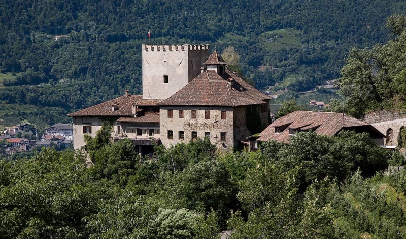 Italy S-Tyrol. Gratsch near Meran. Thurnstein Castle. Tower from the 16th century