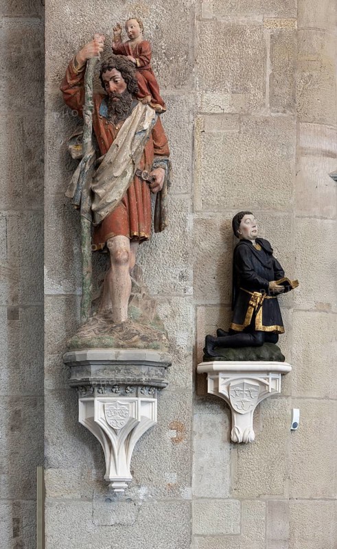 Christophorus and donor figure (Hackeney family) in the choir, St., Sankt, Saint