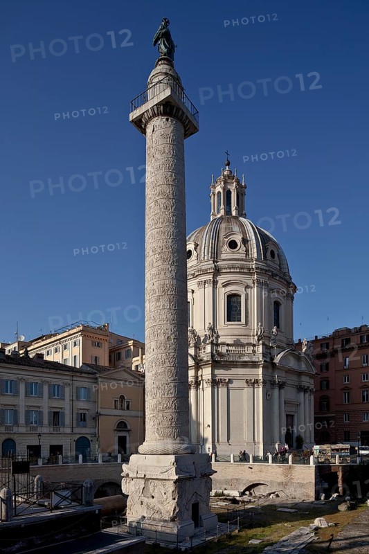 Rome Trajan's Column and Church of Santissimo Nome di Maria 34288