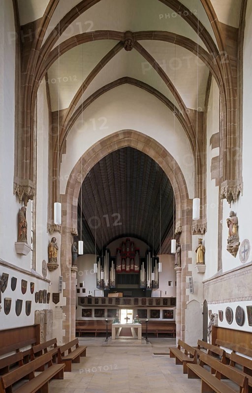 Nuremberg, Protestant parish church of St Jokob. View from the choir to the organ, St., Sankt, Saint