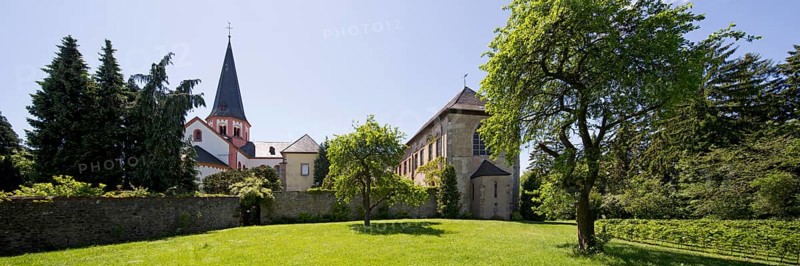 General view with monastery church, school chapel, military hospital building from the east, St., Sankt, Saint