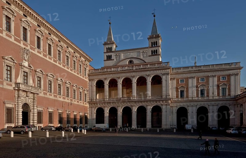 North façade with Benedictine loggia, left Lateran Palace, St., St., Saint