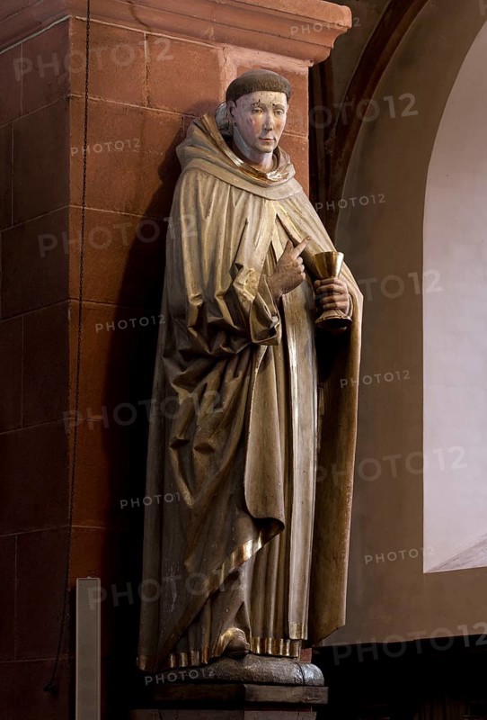 Late Gothic figure of Hermann Joseph in a white coat, St., Saint, Saint