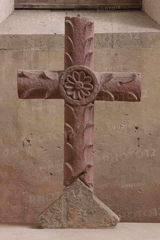 Monastery church, Romanesque cross from the west façade, now placed in the choir, St., Sankt, Saint