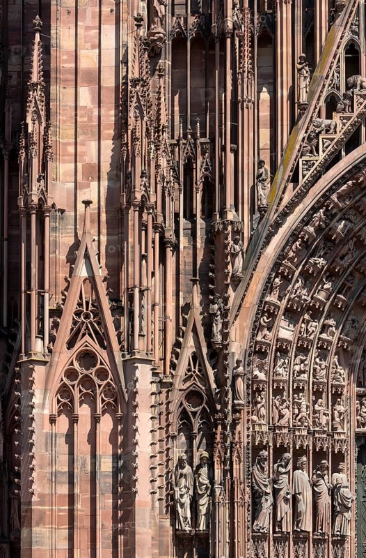 Strasbourg Cathedral, Cathédrale Notre-Dame de Strasbourg, west façade, detail