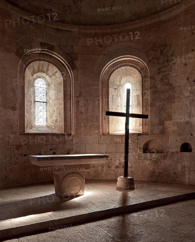 Cistercian monastery founded in 1146, church, main apse, section with altar mensa and cross, St., Sankt, Saint