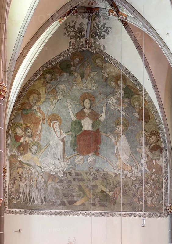 Mural painting of the Last Judgement above the north choir (around 1450), St., Sankt, Saint