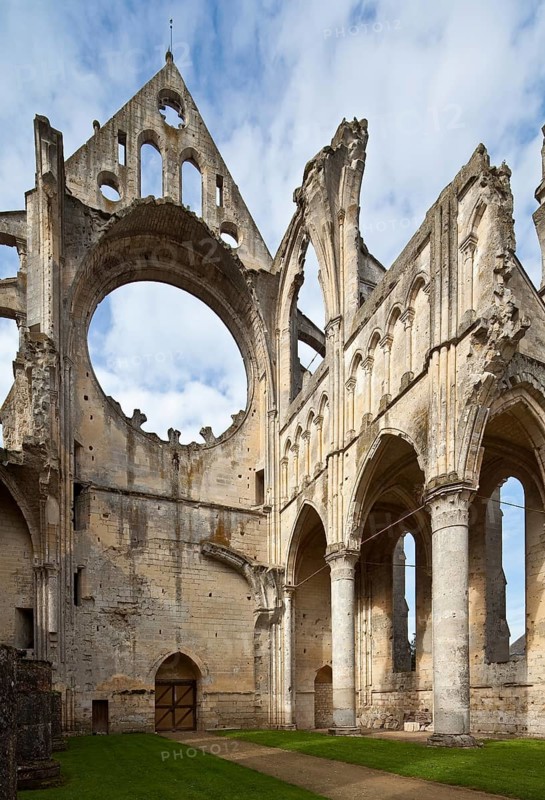 Cistercian church consecrated in 1227, interior with west gable and remains of the north aisle, St., Sankt, Saint