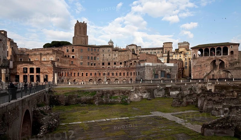 View from the west, Trajan's Markets behind, Torre delle Milizie on the left