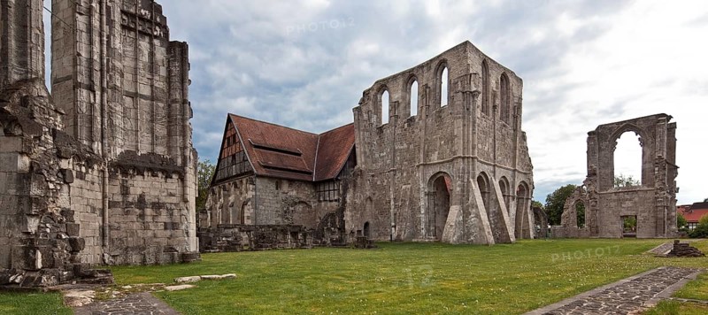 Walkenried Ruins of the monastery church View from the north-east left Choir hapt centre Remains of the south transept and chapter house right West façade, St., Sankt, Saint