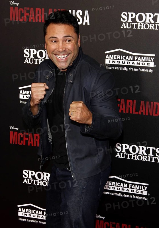 Oscar de la Hoya at the Los Angeles premiere of 'McFarland, USA' held at the El Capitan Theater in Hollywood, USA on February 9, 2015, Hollywood, California, USA, North America