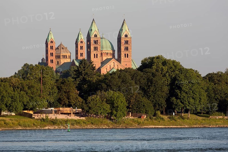 Speyer, Cathedral Church of St Mary and St Stephen, Speyer Cathedral, Imperial Cathedral, view from south-east over the Rhine