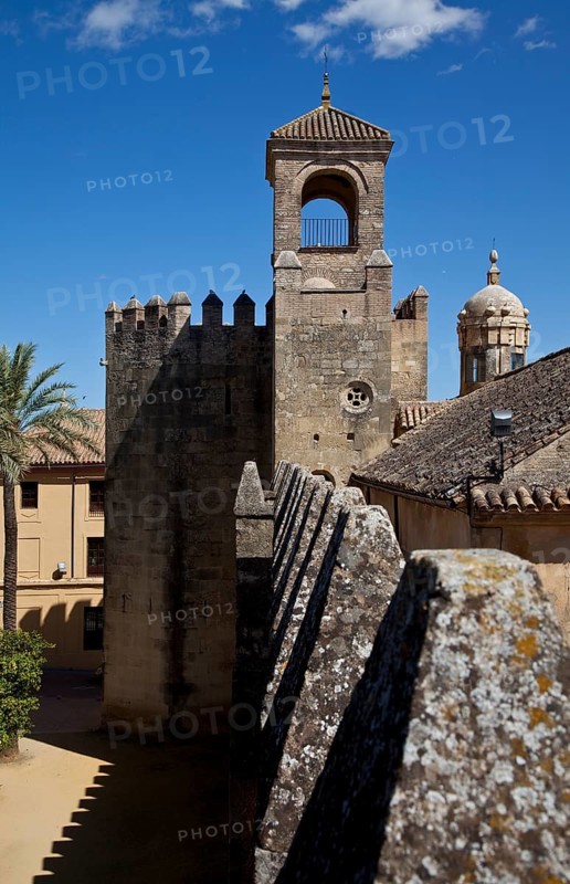 Córdoba, Alcázar de los Reyes Christianos. Fortress of the Christian Kings north-west enclosure wall with towers