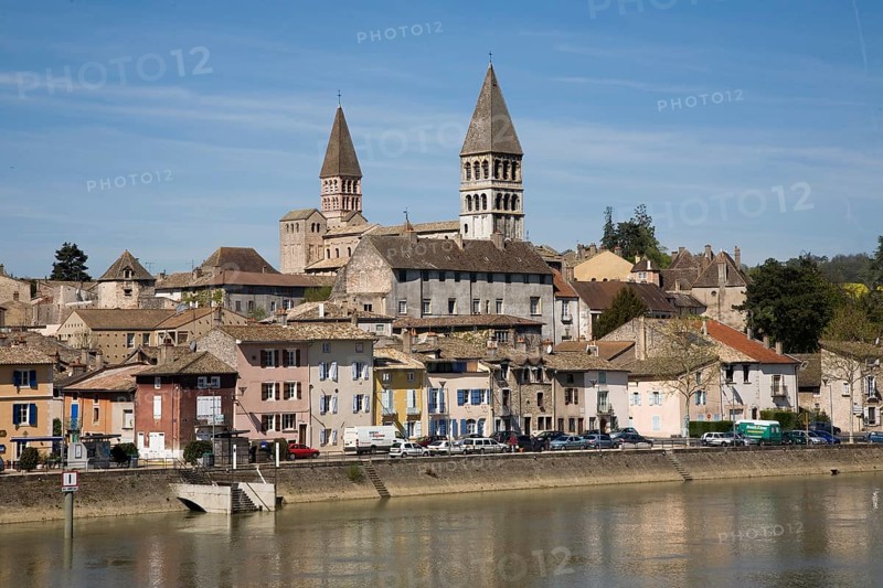View from the south, city view over the Saone, St., Sankt, Saint