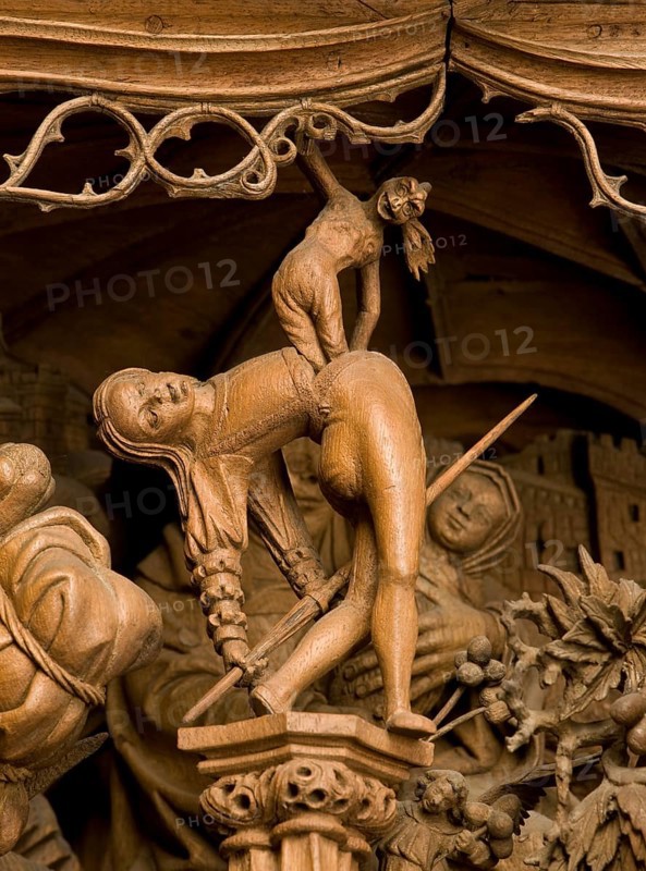 Seven Sorrows Altarpiece, Henrik Douvermann (1518-1521/22), Flight to Egypt, Demon (leprosy) leaves girl (?), St., Saint, Saint