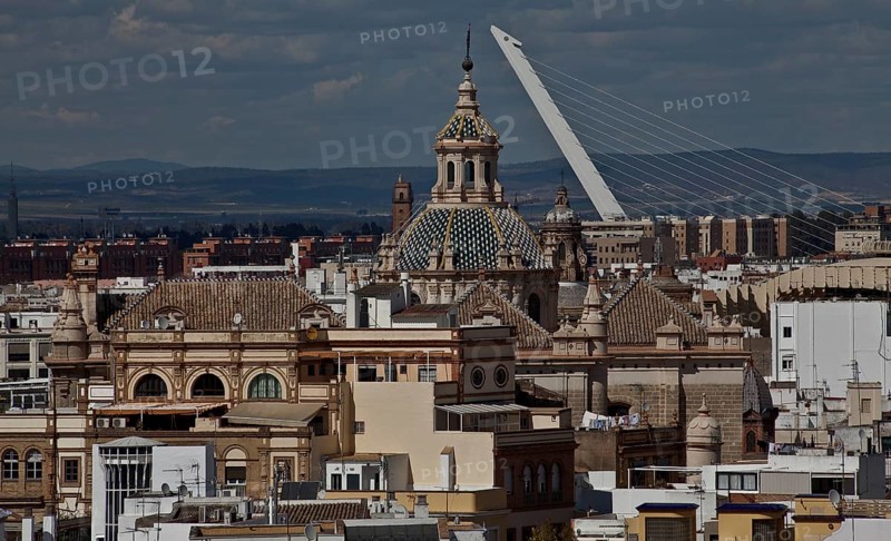 Seville, Cathedral. View from the south from the bell tower of Seville Cathedral, St, Saint, Saint