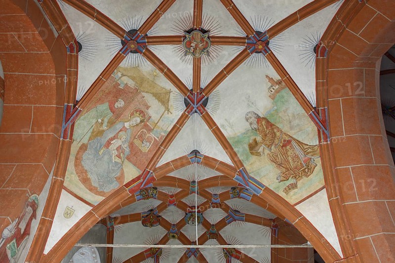 North aisle, frescoes in the 3rd bay, Adoration of the Magi Church of St., Church of St., St., St., Saint