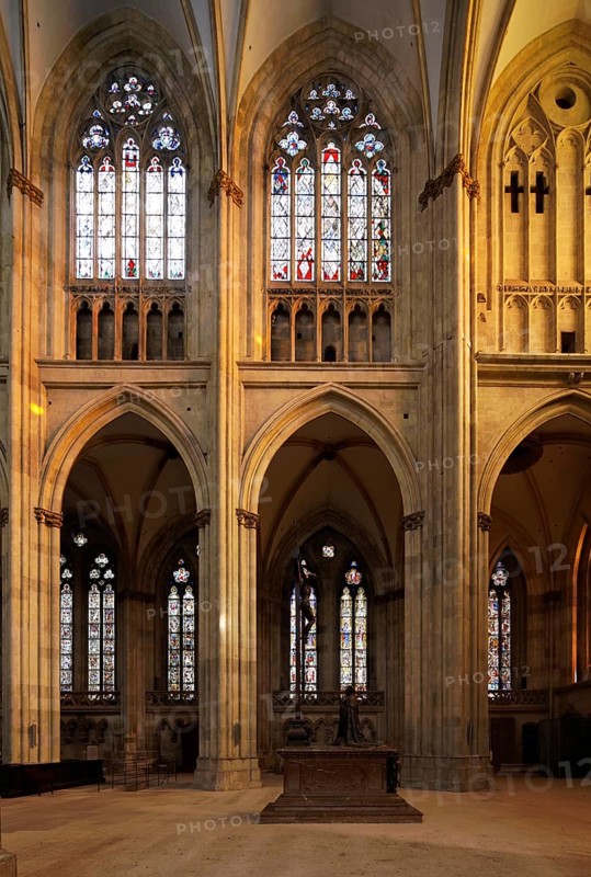 View from the north through the nave to the south wall, on the right tower bay, St., Sankt, Saint
