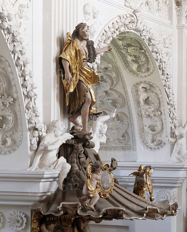 Pulpit with St John the Baptist by E. B. Bendel (1730), St, Saint, Saint